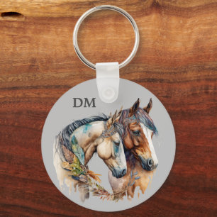 Porte-clés Chevaux de plumes de la tribu Boho