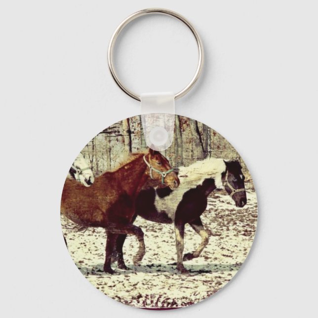Porte-clés Chevaux d'hiver (Recto)