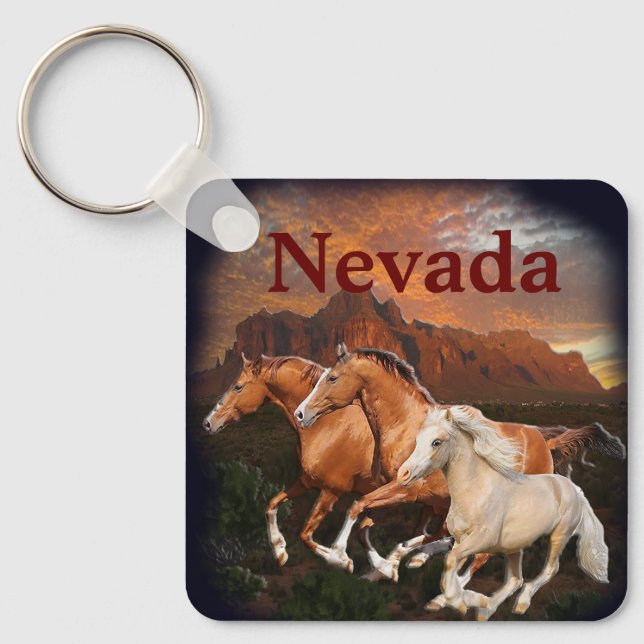 Porte-clés Chevaux sauvages d'Arizona (Recto)