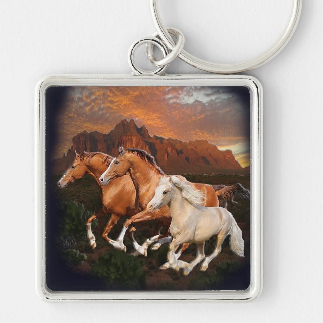 Porte-clés Chevaux sauvages d'Arizona (Devant)