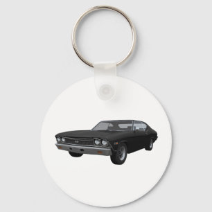 Porte-clés Chevelle 1968 solides solubles : Finition noire