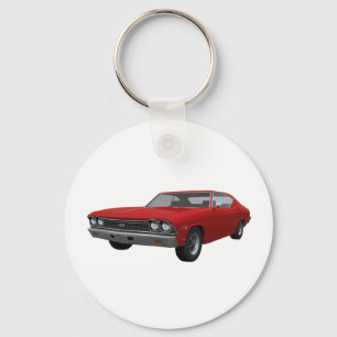 Porte-clés Chevelle 1968 solides solubles : Finition rouge