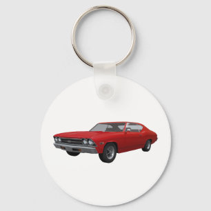Porte-clés Chevelle 1969 solides solubles : Finition rouge