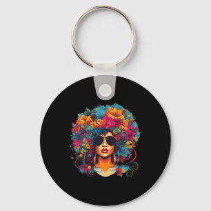 Porte-clés Cheveux Afro Naturels Histoire Noire Fierté Melani