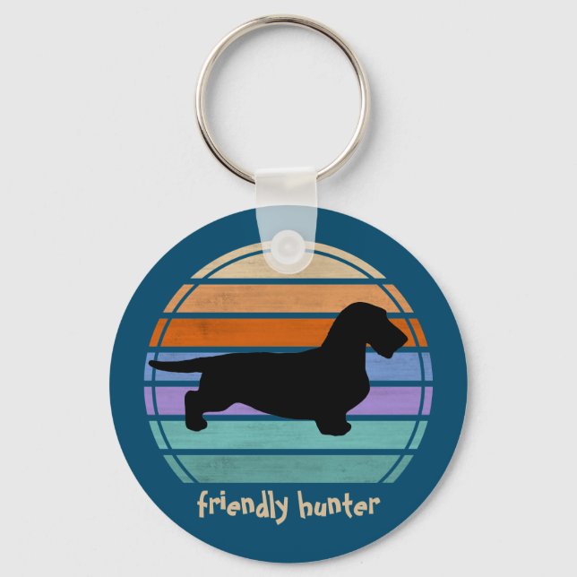 Porte-clés Cheveux ronds Dachshund - Silhouette 1 (Recto)