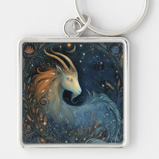 Porte-clés Chèvre Capricorne Zodiaque Astrologie Anniversaire (Devant)