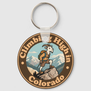 Porte-clés Chèvre de montagne haute en couleur vintage