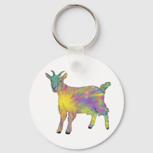 Porte-clés Chèvre funky Starburst Colorée Mignonne Art Animal