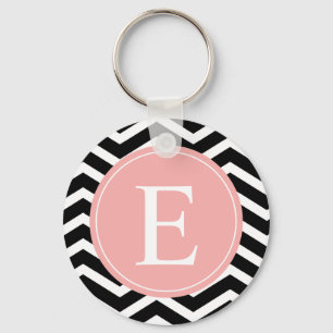 Porte-clés Chevron de Pêche Blanc Noir Personnalisé