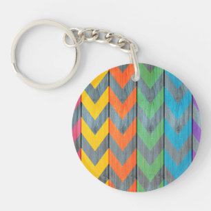 Porte-clés Chevron Motif On Wood Texture par Shirley Taylor