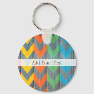 Porte-clés Chevron Motif On Wood Texture par Shirley Taylor