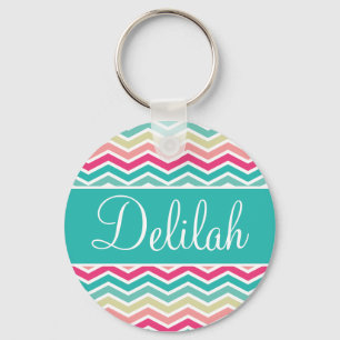 Porte-clés Chevron rose Turquoise