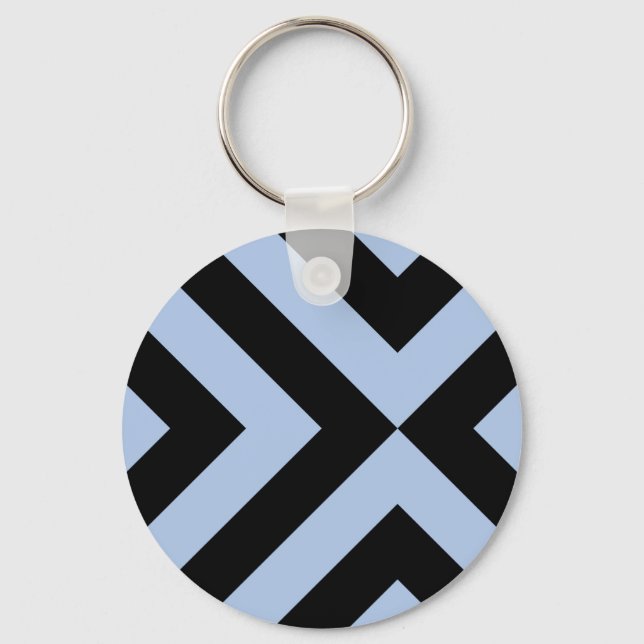 Porte-clés Chevrons bleu clair et noir (Recto)