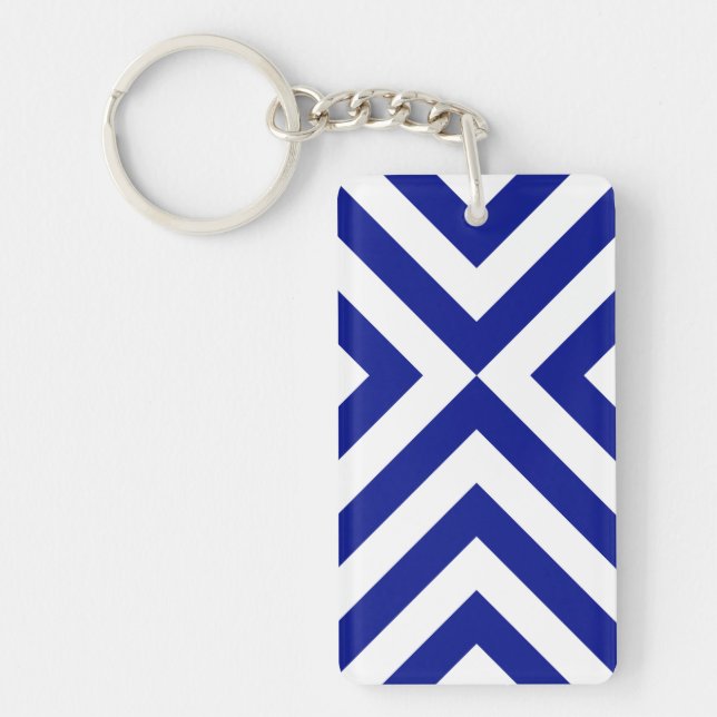 Porte-clés Chevrons bleu et blanc (Devant)