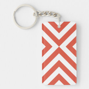Porte-clés Chevrons orange et blanc
