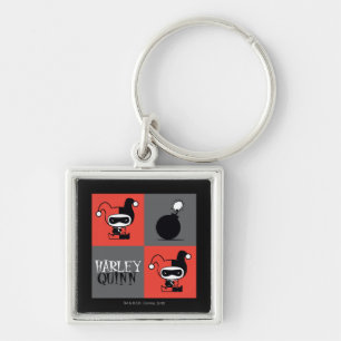 Porte-clés Chibi Harley Quinn Checker Motif