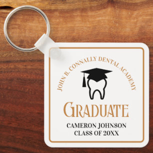 Porte-clés Chic Dental School Custom Gold Graduation Cadeau