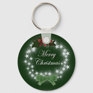 Porte-clés Chic Happy Holiday couronne moderne de noël