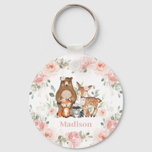 Porte-clés Chic Woodland Animals Pastel Blush Floral Favorise