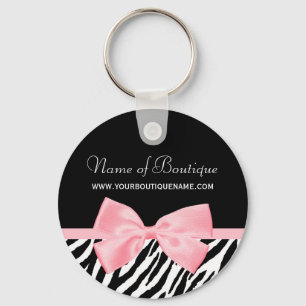 Porte-clés Chic Zebra Print Boutique Light True Pink Ribbon