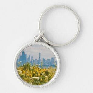 Porte-clés Chicago comme vu de l'oiseau du port de Montrose
