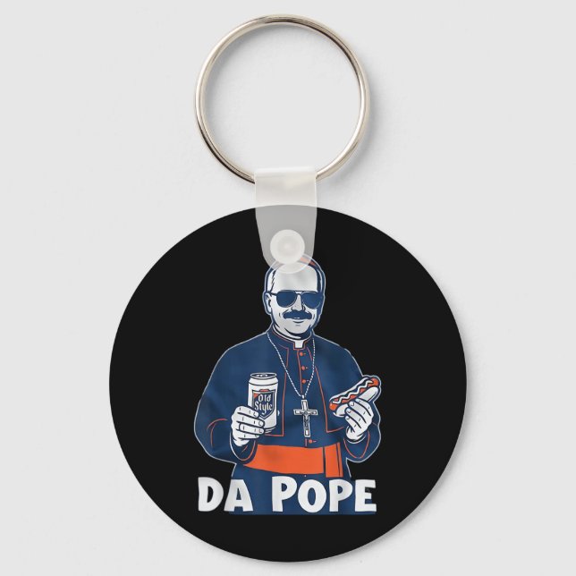 Porte-clés Chicago Da Pope Funny Humour catholique (Recto)