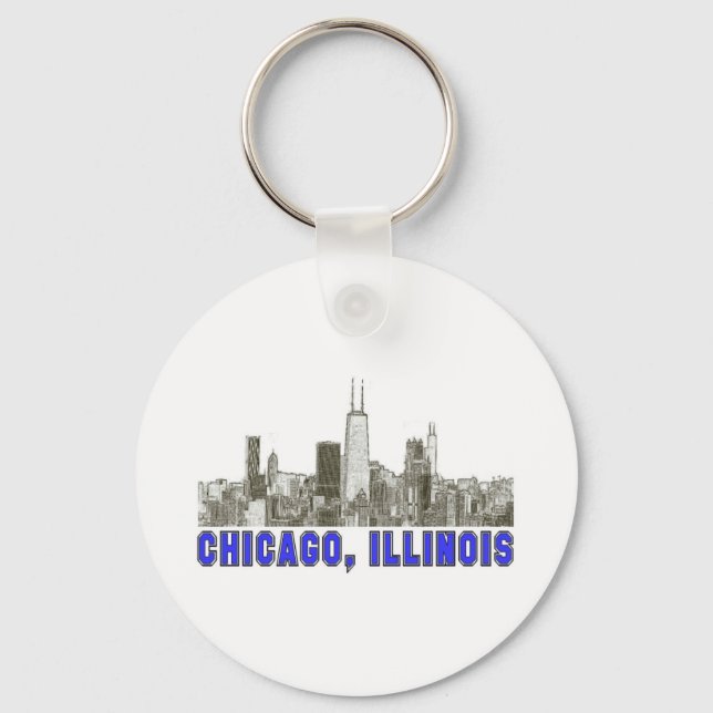 Porte-clés Chicago, Illinois Skyline (Recto)