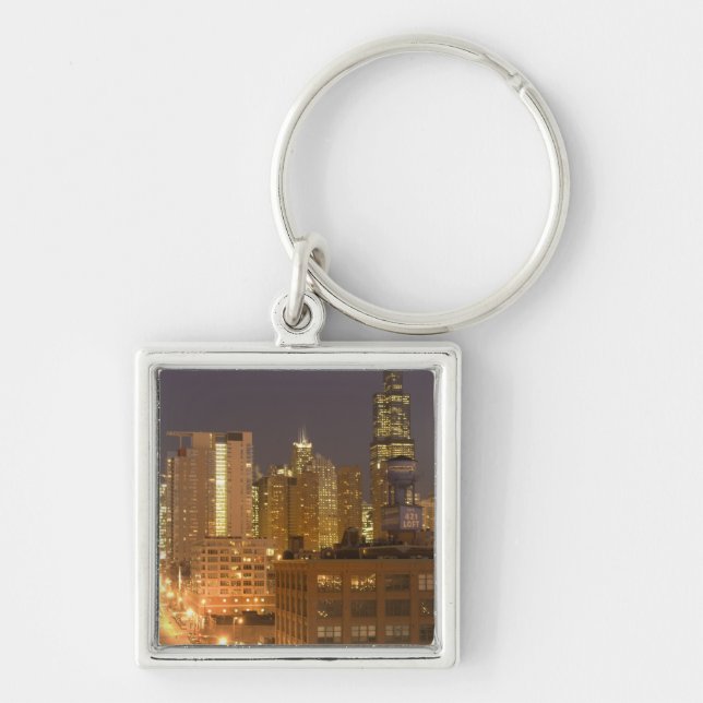 Porte-clés Chicago, Illinois, Skyline depuis West Loop à (Devant)