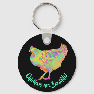 Porte-clés Chickens are Beautiful Colourful Cute Animal Art