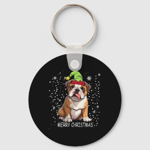 Porte-clés Chien à chien anglais Sweat de Noël Jeu de Noël Jo