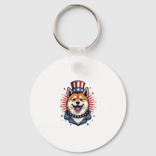 Porte-clés Chien Akita, fête de l'indépendance