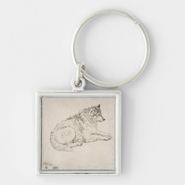 Porte-clés Chien arctique, faisant face juste (crayon sur le (Devant)