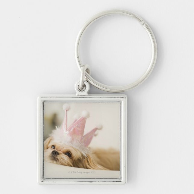 Porte-clés Chien avec une couronne (Devant)