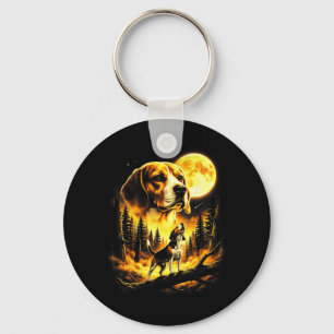 Porte-clés Chien Basset Cool Hurle à la Lune Vintage 90s