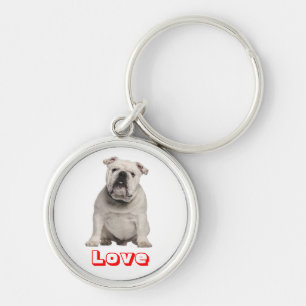 Porte-clés Chien Bébé Bouledogue Anglais Amour