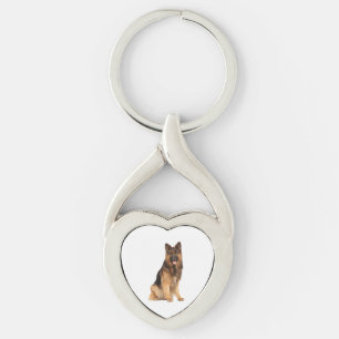 Porte-clés chien berger allemand, emballage design droit,