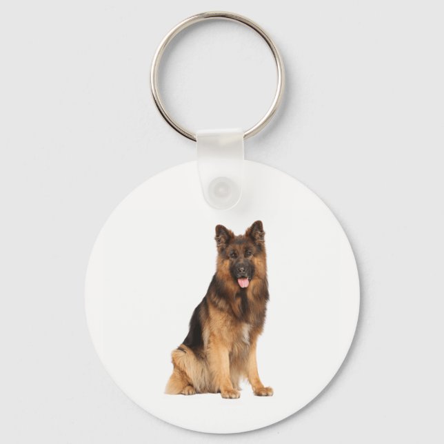 Porte-clés chien berger allemand, envelopper droit design, (Recto)