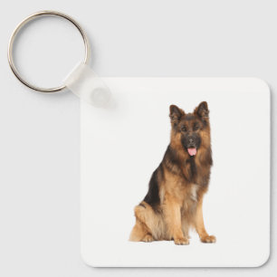 Porte-clés chien berger allemand, motif droit enveloppé, 