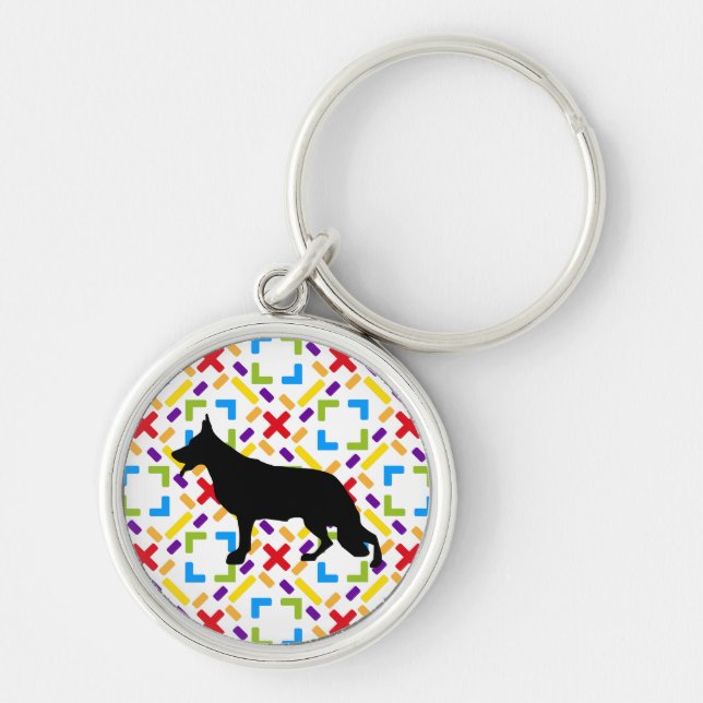 Porte-clés Chien berger allemand noir (Devant)