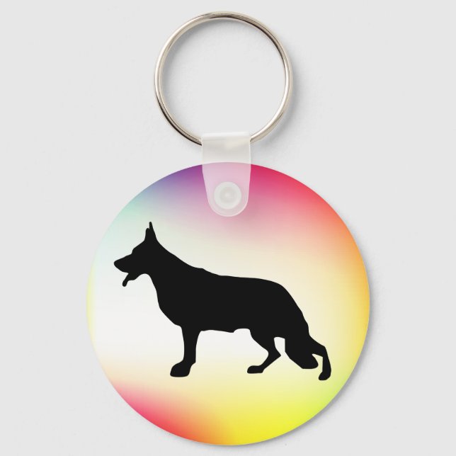 Porte-clés Chien berger allemand noir (Recto)