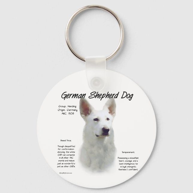 Porte-clés Chien berger allemand (wht) Conception de l'histoi (Recto)
