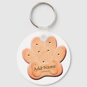 Porte-clés Chien Biscuit Pawprint et Bone Art