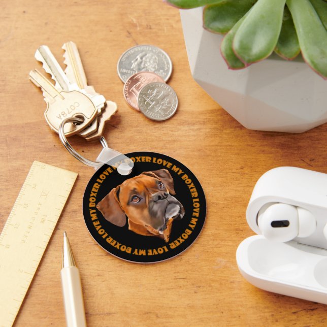 Porte-clés Chien Boxer (Bureau)
