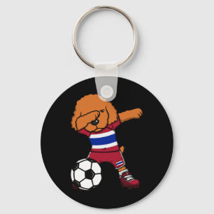 Porte-clés Chien Caniche Dabbing Thailand Supporter de Foot M