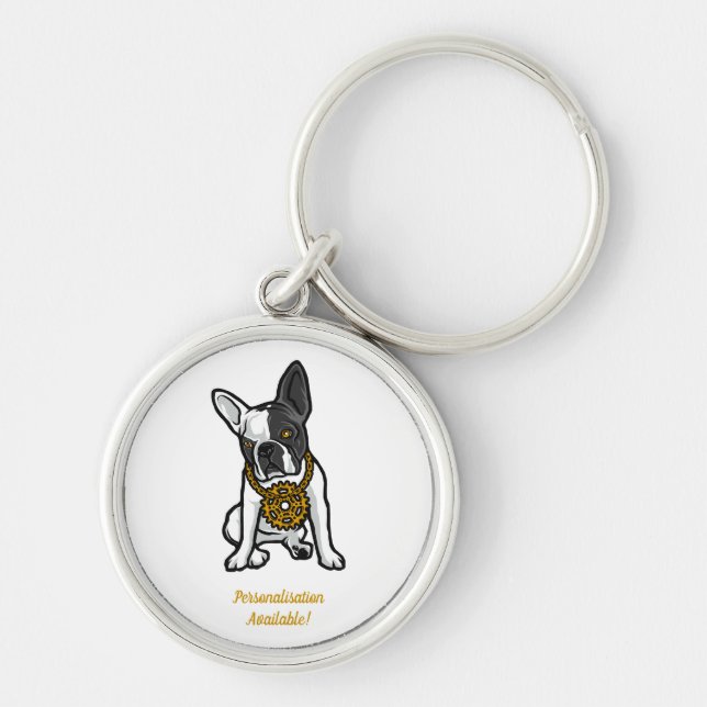 Porte-clés Chien Carlin de Style de Rue (Devant)