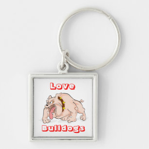 Porte-clés Chien Cartoon Bulldog chiot Amour Boule