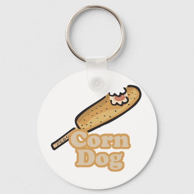 Porte-clés chien chaud au maïs (Recto)