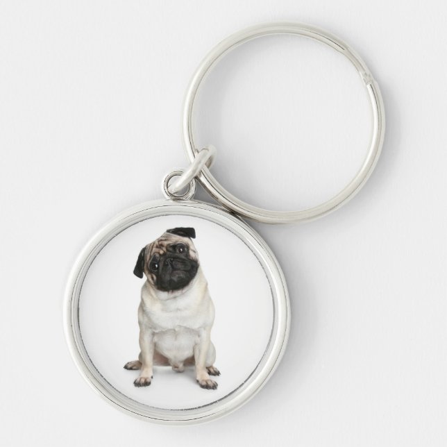 Porte-clés Chien Chiot Pug Amour (Devant)