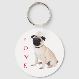Porte-clés Chien Chiot Pug Amour