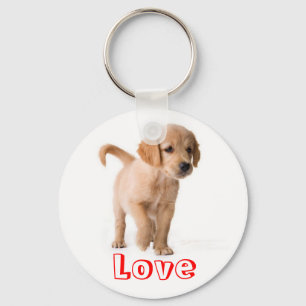 Porte-clés Chien Chiot Retriever Doré Amour